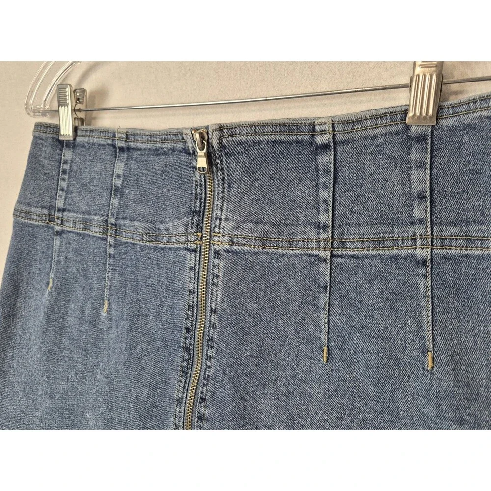 We the Free Zip Up Virgo Skirt 32 Short Denim Mini Skirt Casual Streetwear Y2K